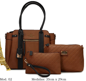 Mod 02 ' café osc y negro Combo de bolsos Bicolor