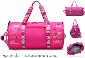 Mod 06 fucsia lent Bolso cilindro Pink lentejuela