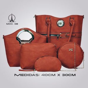 Mod 08 terracota Combo bolso 5 piezas