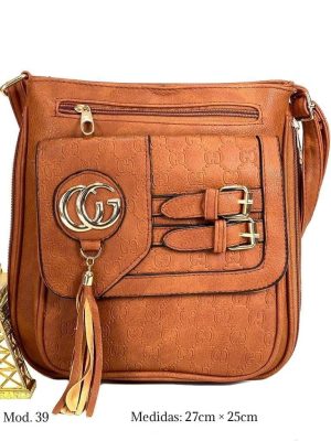 Mod 39 café oscuro Bolso manos libre grande.