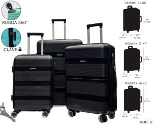Mod D 3 unidades Juego de 3 maletas ruedas giratorias.